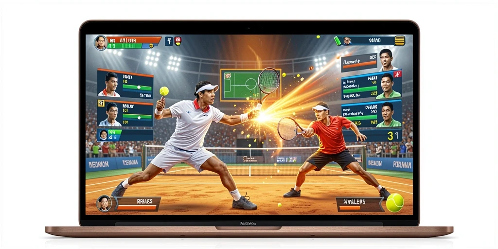 Screenshot menampilkan berbagai karakter menarik dalam game.